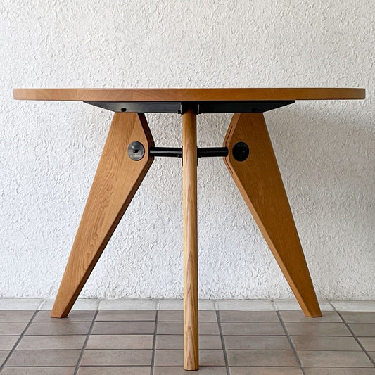 ヴィトラ vitra. ゲリドン Gueridon ダイニングテーブル ラウンド ナチュラルオーク 無垢材 Φ105cm ジャン・プルーヴェ 定価399,300円 ◇