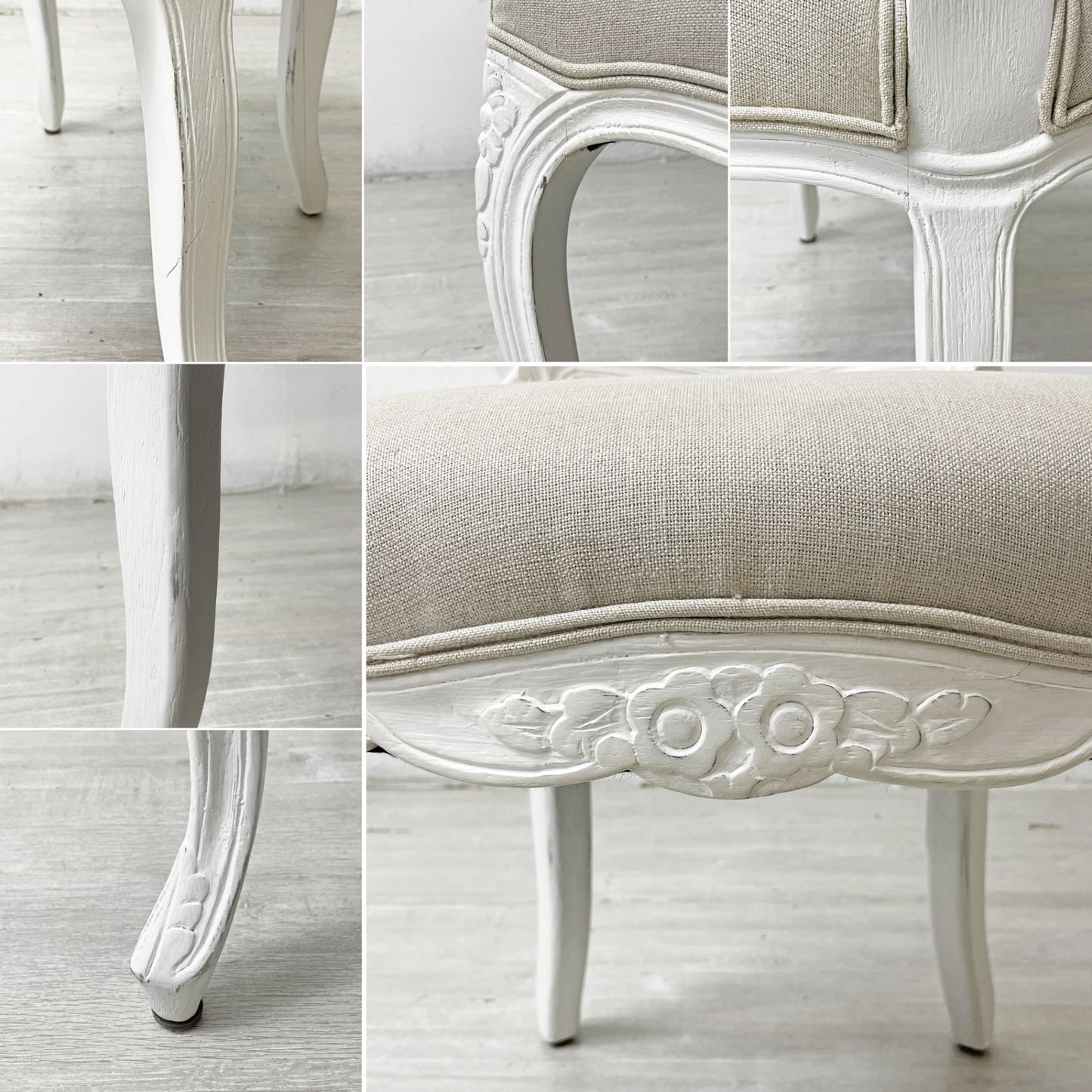 サラグレース Sarah Grace SGD デビュー ダイニングチェア DEBUT DINING CHAIR CHARM BD WHITE&NATURAL LINEN ラタンバック アンティーク風 D ●