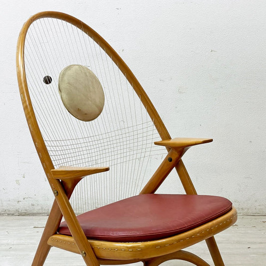 Sørn Horn + Niels Roth Andersen ラケットチェア Racquet Chair チェリー材 Helge Vestergaard Jensen デンマーク 北欧ビンテージ家具 ●