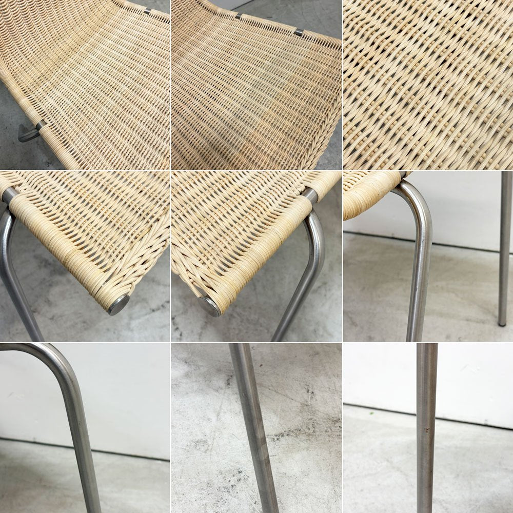 カールハンセン&サン Carl Hansen & Son PK1 ダイニングチェア スタッキングチェア ラタン 籐 スチール ポール・ケアホルム Poul Kjaerholm 北欧 デンマーク モダン 廃番希少 A ●
