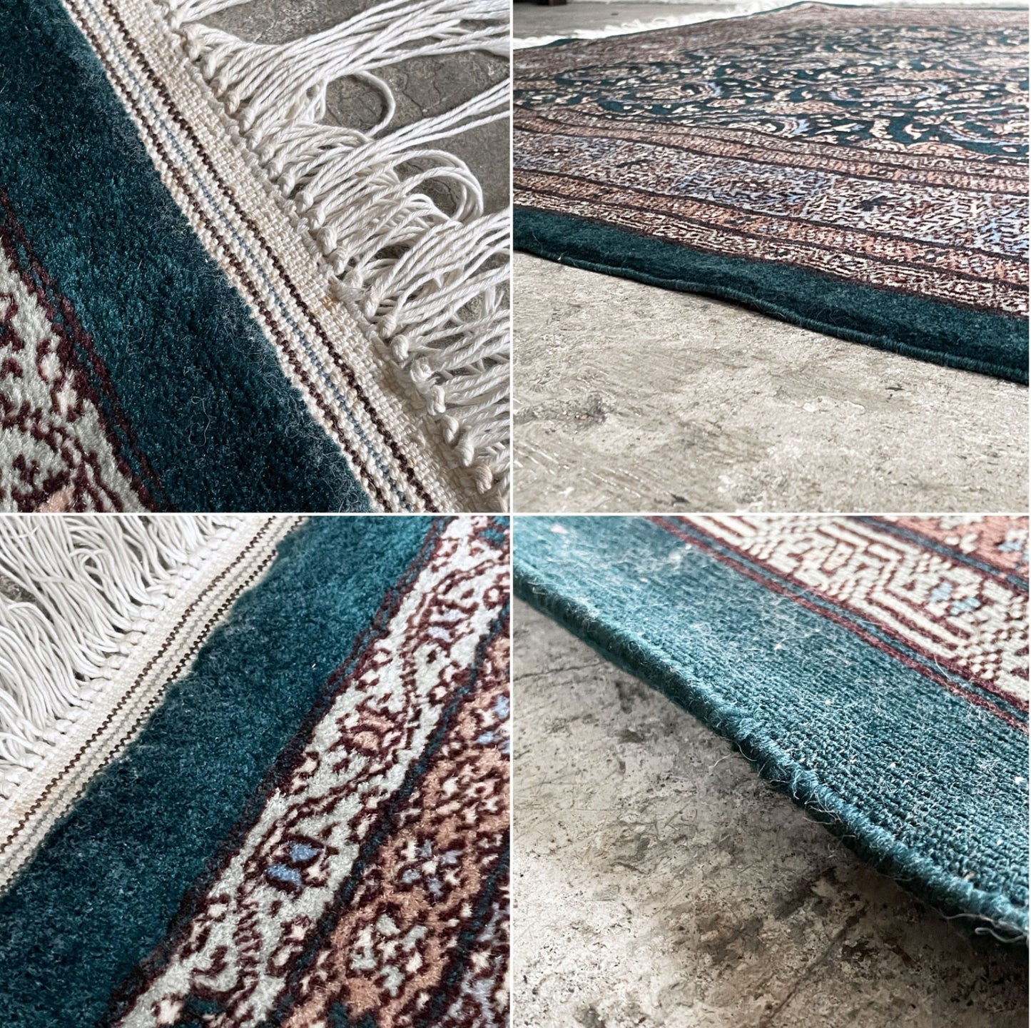 ビンテージスタイル Vintage style ラグ カーペット 絨毯 ペルシャ風 植物文様 206×123cm ■