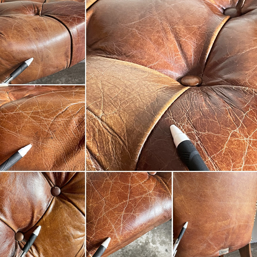 ハロ HALO チェスターチェア Chester chair ダイニングチェア レザー 本革 アンティークウィスキー antique whisky ビンテージ加工 アスプルンド取扱 B ■