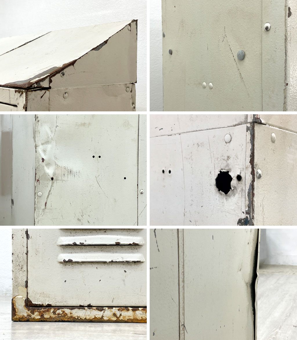 BERGER社 ビンテージ スリム スチールロッカー STEEL LOCKER 3連 インダストリアル ガレージ 店舗什器 USビンテージ ●