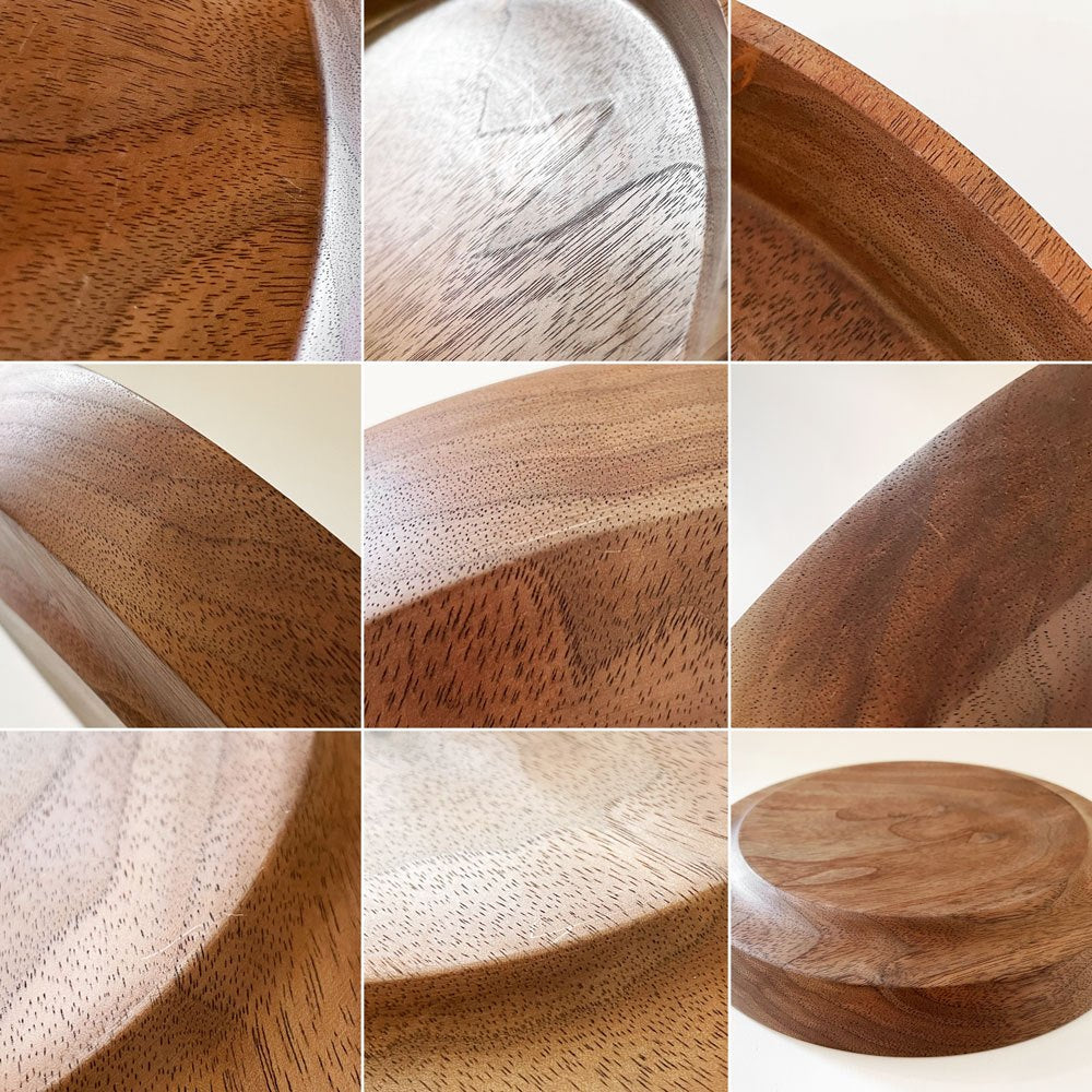 盛永省治 Shoji Morinaga ウッドトレイ ウォールナット Φ24cm ウッドターナー 木工 現代作家 ◎