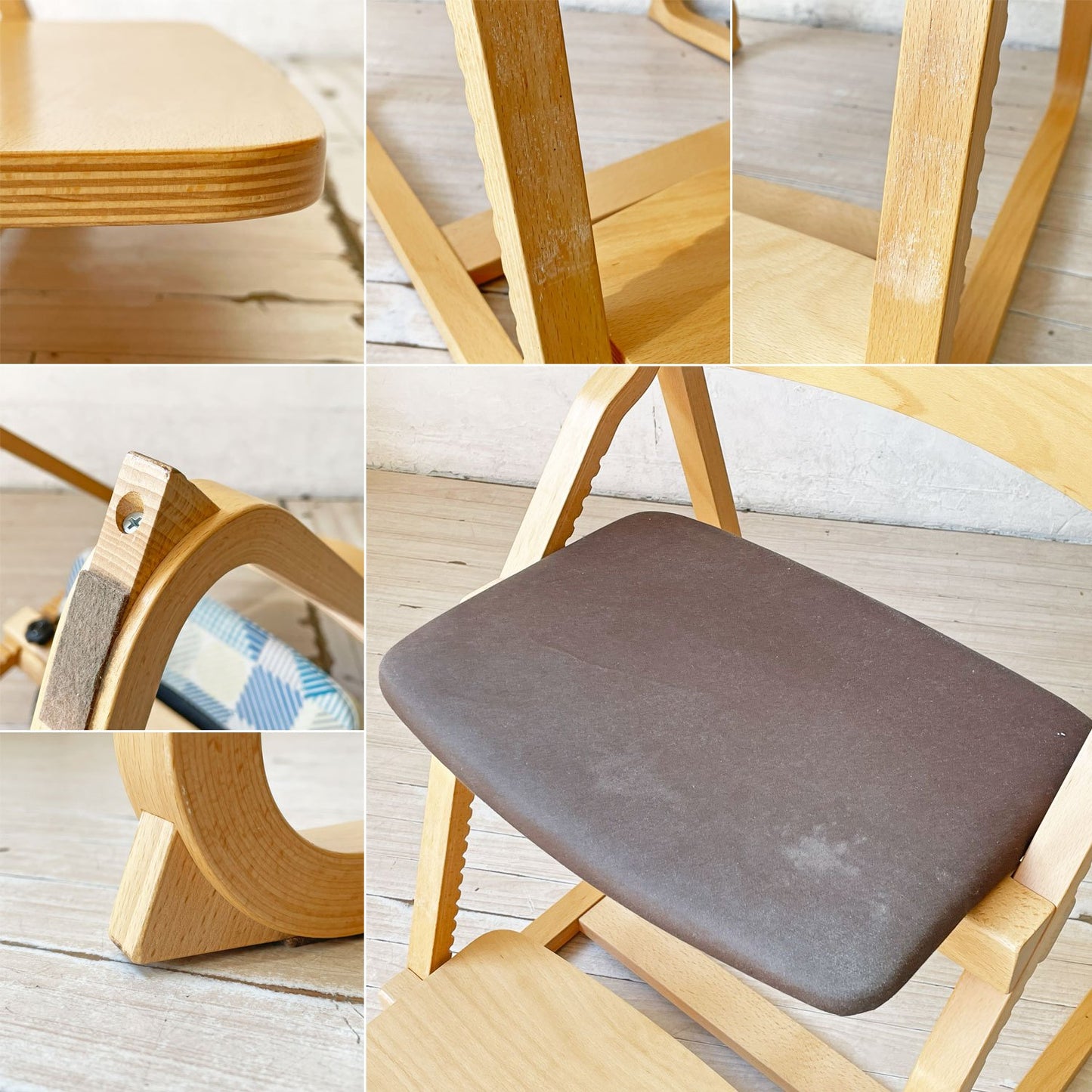 豊橋木工 TOYOMOKU アップライトチェア UPRIGHT CHAIR ナチュラル 座面カバー付き ベビーチェア キッズチェア ★