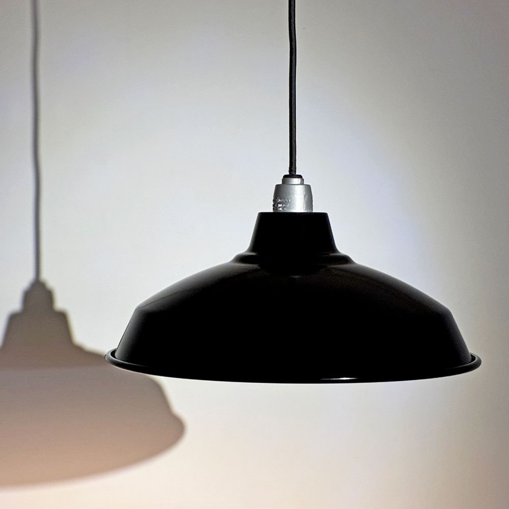パシフィックファニチャーサービス P.F.S ホーロー ペンダントライト ENAMEL LAMP SHADE 14 ソケットコード付き ブラック ●