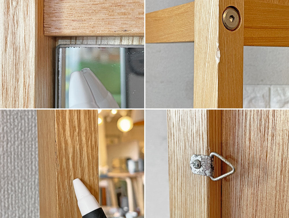 イデー IDEE ラダーミラー LADDER MIRROR タモ無垢材 トレイ付 姿見 定価¥45,100- ナチュラルモダン ◎