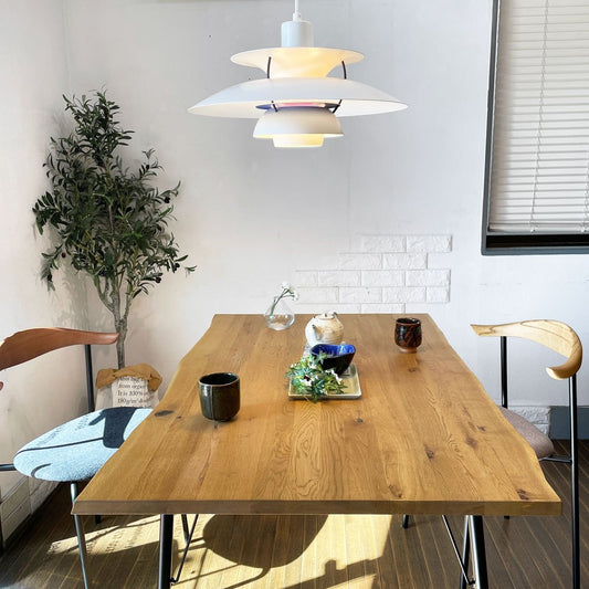 クラッシュゲート CRASH GATE イージーライフ EASY LIFE ミース MEATH ダイニングテーブル ライブエッジ天板 No.5脚 W140cm オーク材 展示品 定価:¥103,400- ◎