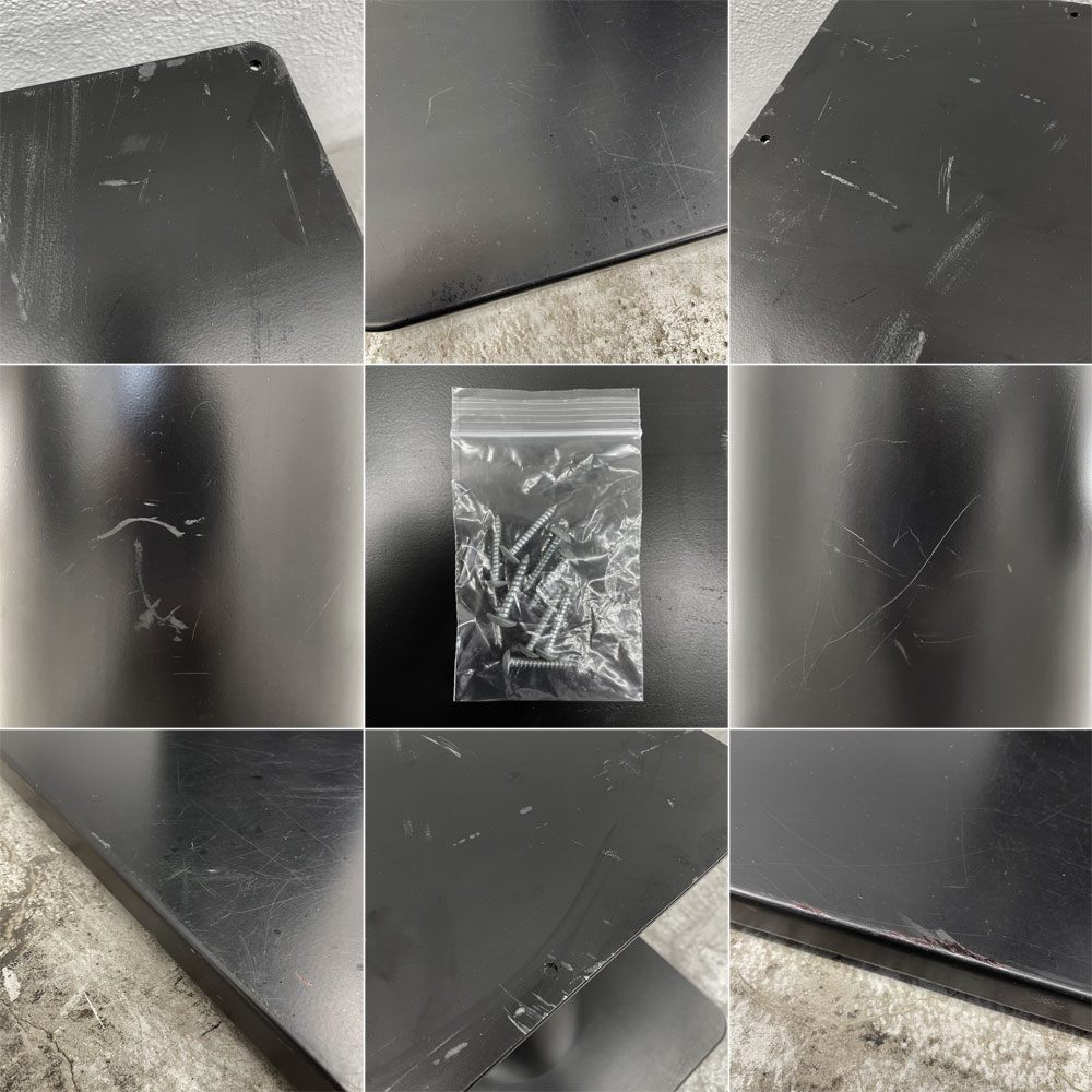 ビンテージ ハンドメイド ガラス モザイク タイルトップ スチールボディ スクエア ダイニングテーブル カフェテーブル W120×D120×H72cm 希少品 〓