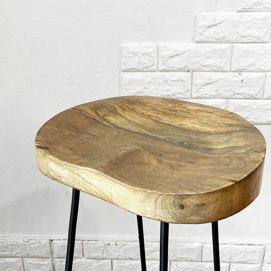 バルス BALS PI バースツール ハイスツール カウンターチェア マンゴー無垢材 アイアンレッグ ダブルティー WTW B ◎