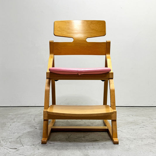 豊橋木工 TOYOMOKU アップライトチェア UPRIGHT CHAIR ナチュラル × ピンク 交換用座面カバー付き PVC ベビーチェア キッズチェア ●