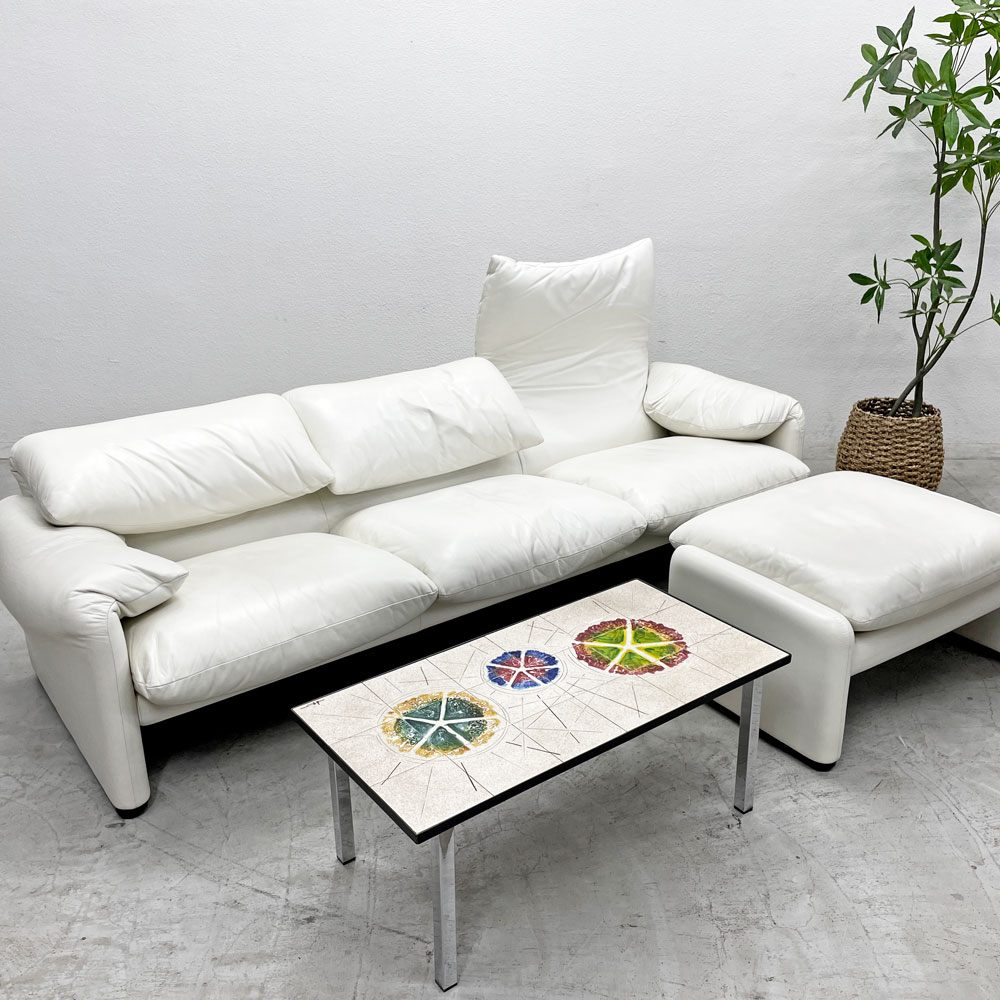 カッシーナ Cassina 675-OT マラルンガ MARALUNGA オットマン フットスツール 本革 ヴィコ・マジストレッティ 定価¥583,000- 〓