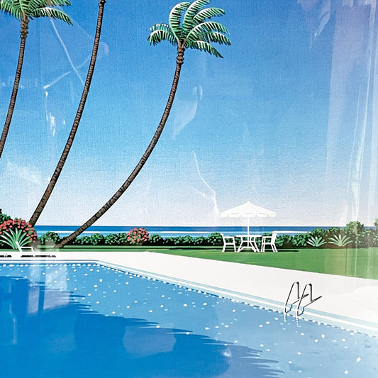 永井 博 SUMMER MADNESS A2 ポスター サイン入り 2024年HMVイベント限定 額装品 現代アート ■