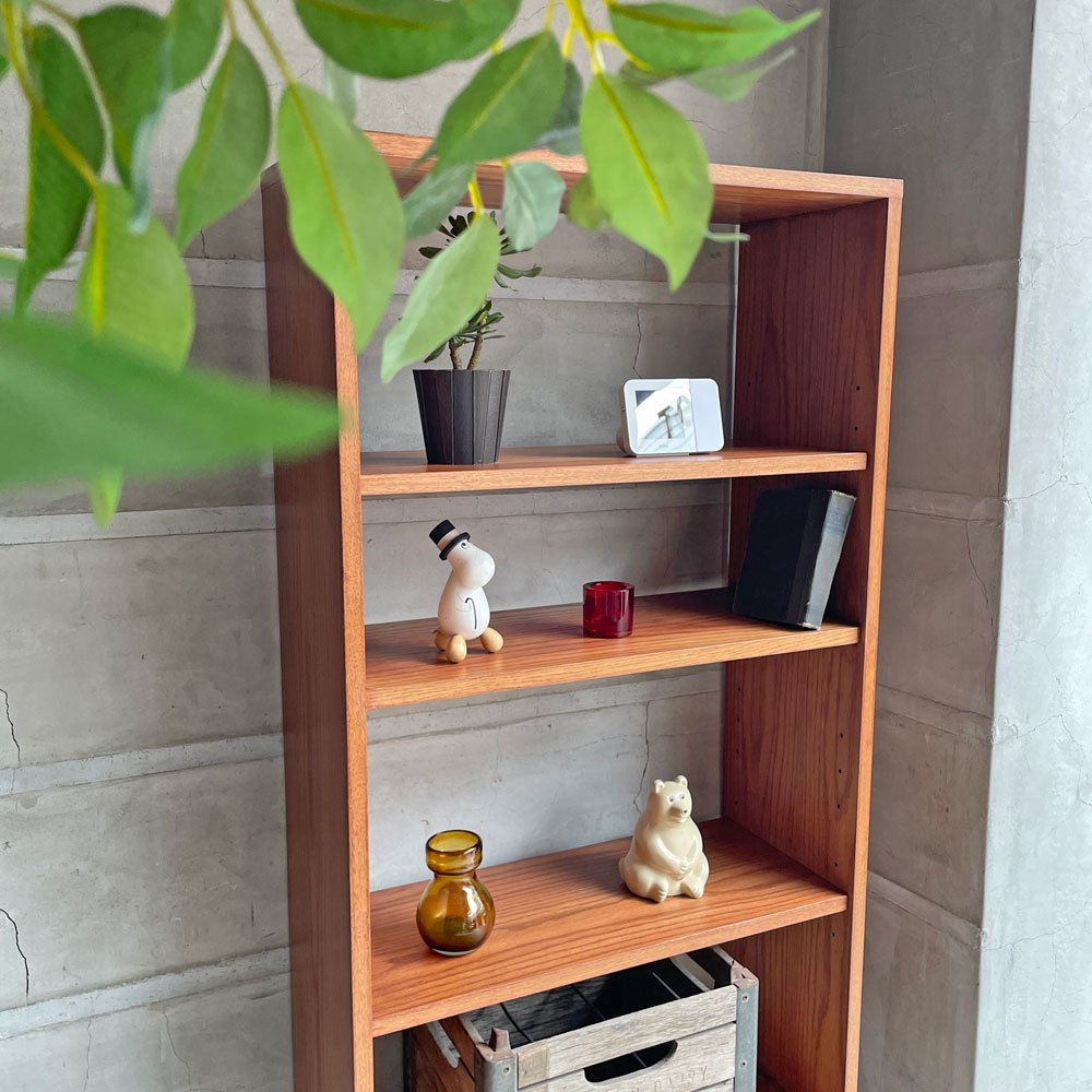 グリニッチ greeniche ブックケース ハイ Book Case High オープンシェルフ 本棚 飾り棚 レッドオーク材 アンティークブラウン 定価¥148,500- ♪
