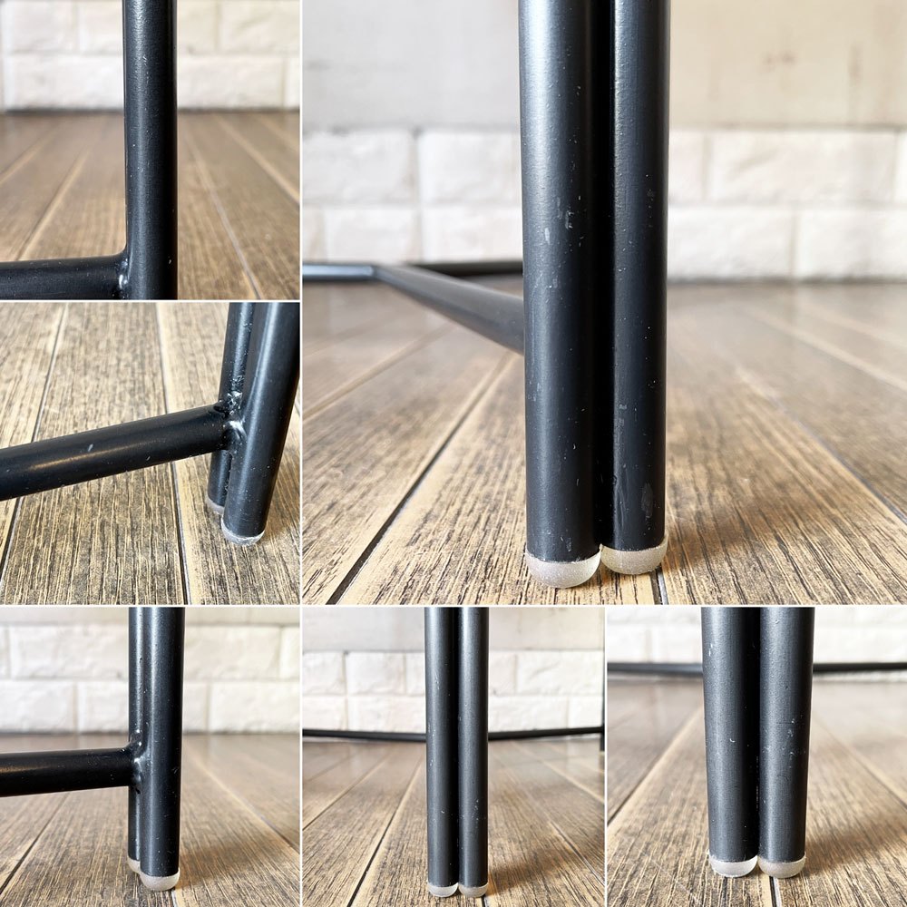 スクエアルーツ SQUARE ROOTS クアトロ QUATTRO エンドテーブル サイドテーブル Φ50cm ロウオーク RAW OAK スチールレッグ 定価¥60,500- ◎
