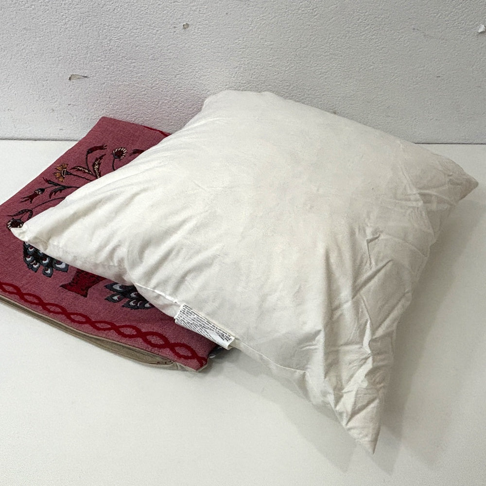 セミセコ SEMICECO ゴブラン織りクッション Art de lys 別注 44×44 cm Miho Murakami ピンク 孔雀 クジャク 壺 定価¥14,300- ●