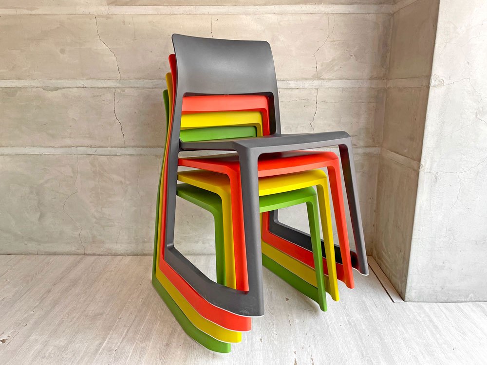 ヴィトラ Vitra ティプトン Tip Ton ワークチェア ダイニングチェア デスクチェア ポピーレッド スタッキング チルト機能 定価¥42,900- ♪