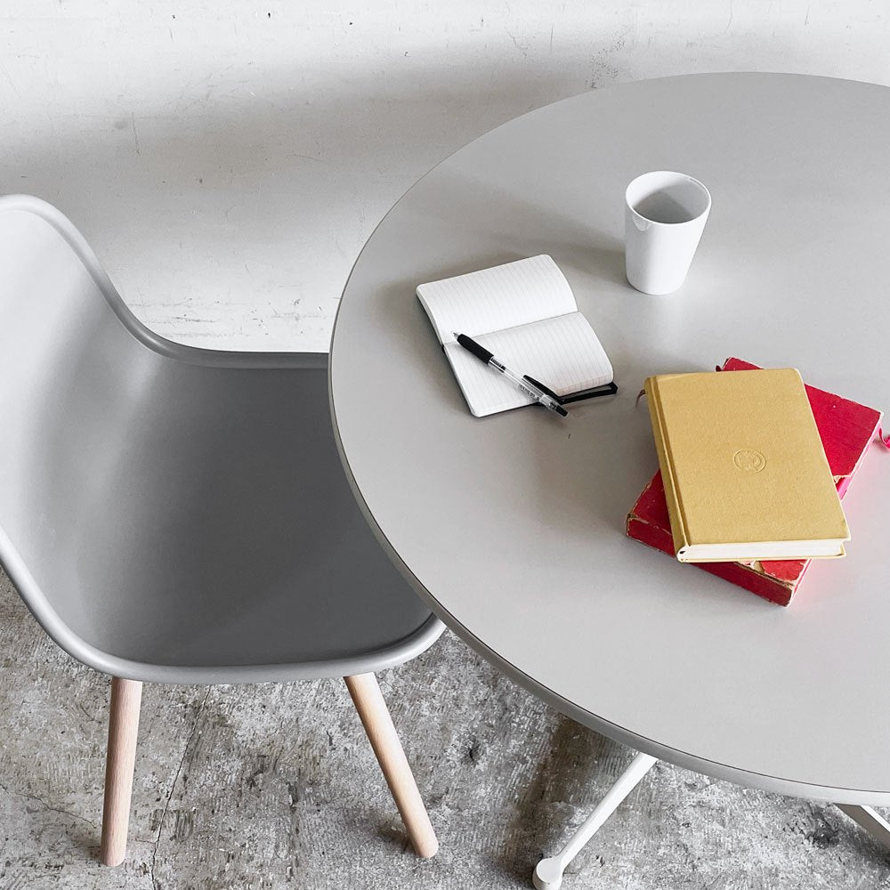 ハーマンミラー Herman Miller コントラクトテーブル ラウンド Φ90 グレー ミッドセンチュリー イームズ ビンテージ ■