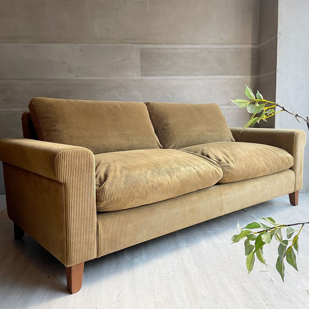 トラックファニチャー TRUCK FURNITURE FKソファ FK SOFA 3P 3人掛けソファ F-21 グリーン コーデュロイ フェザークッション ♪