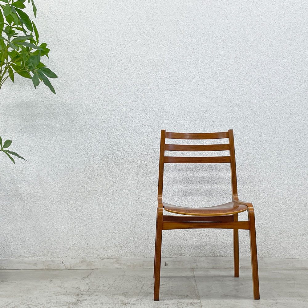 天童木工 Tendo チーク材 ダイニングチェア 食堂椅子 旧ロゴ 70年代 ジャパンミッドセンチュリー 希少なビンテージ 〓