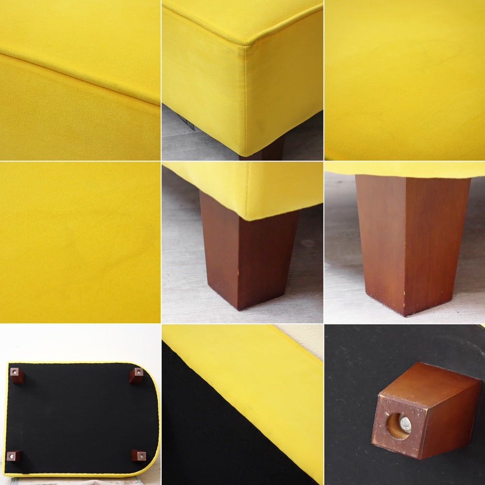 フランネルソファ FLANNEL SOFA UKスツールラウンド UK STOOL ROUND 100x75cm イエロー ●