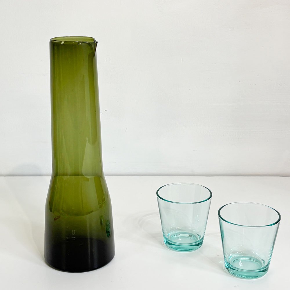 イッタラ iittala エッセンス Essence カラフェ デキャンタ ピッチャー フラワーベース アルフレッド・ハベリ フィンランド 北欧食器 モスグリーン ●