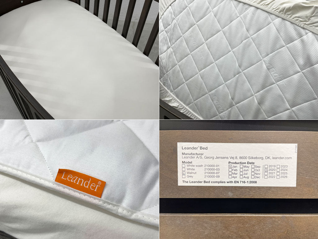 リエンダー Leander ベビーベッド BABY BED ビーチ材 ウォールナットカラー 0歳から3歳程度まで 定価165,000 美品 デンマーク 〓