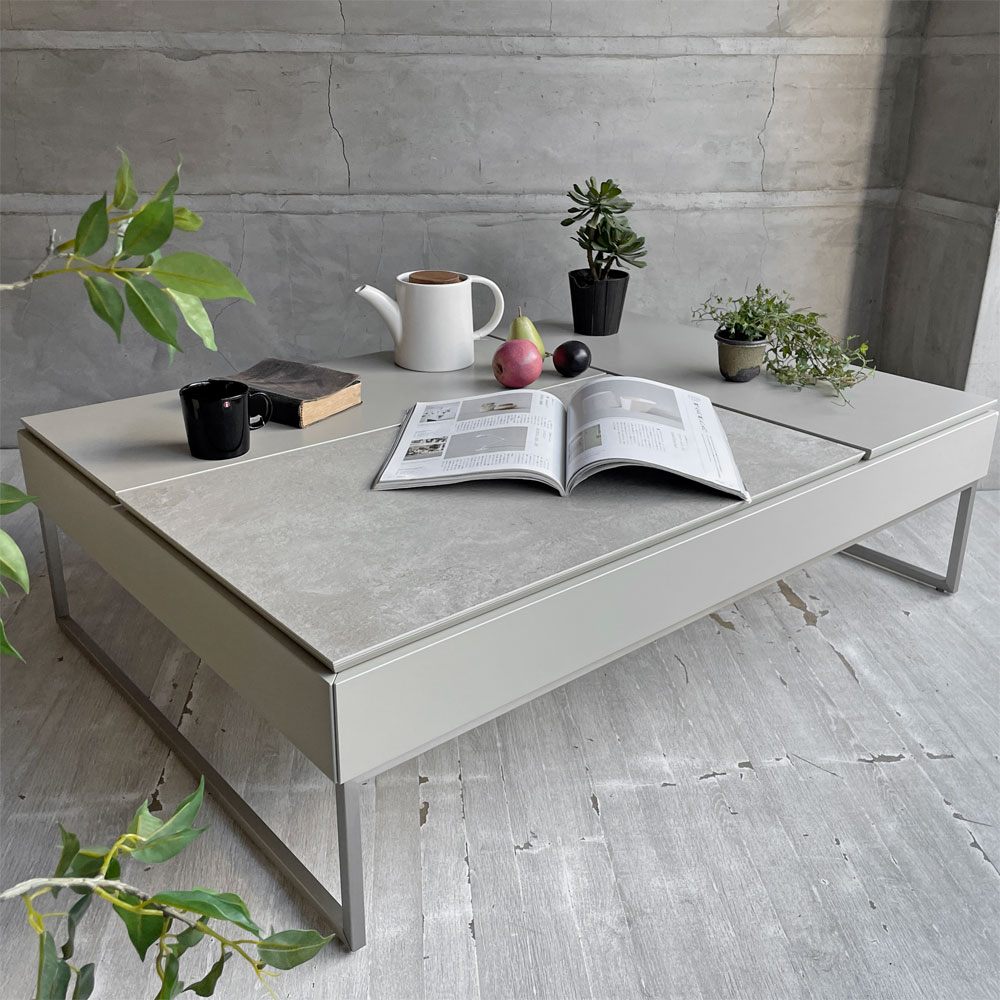 ボーコンセプト BoConcept シヴァ Chiva コーヒーテーブル リフトアップテーブル アッシュセラミック×マットアッシュグレーラッカー 定価 ¥267,900- ♪