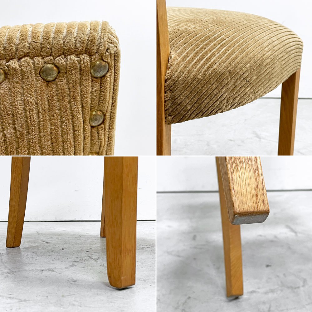 トラックファニチャー TRUCK FURNITURE エスアールチェア SR CHAIR ダイニングチェア ナラ無垢材 コーデュロイ 鋲打ち 定価 ¥90,310- A ●