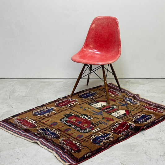 ビンテージ Vintage ウォーラグ War Rug カーペット 絨毯 アフガニスタン トルクメン族 Turkmen 100×155cm ●