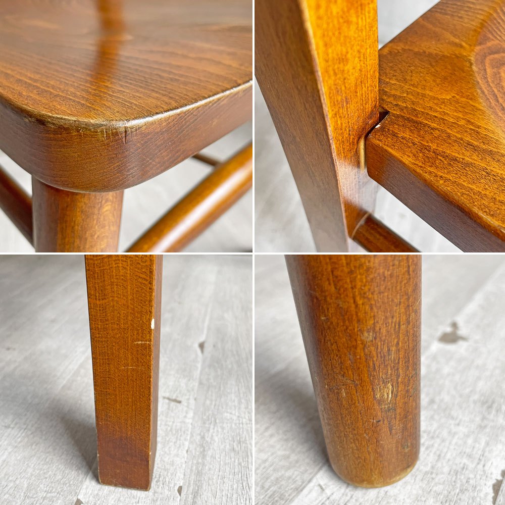 パシフィックファニチャーサービス P.F.S ミッションチェア MISSION CHAIR ダイニングチェア チャーチチェア ビーチ無垢材 板座 座繰り 廃番 定価¥33,000- B ♪