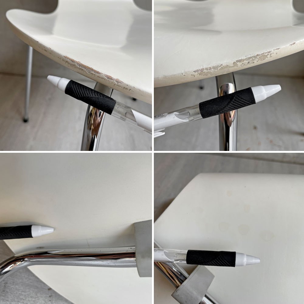 フリッツハンセン Fritz Hansen セブンチェア ホワイト アルネヤコブセン 北欧 プライウッド ダイニングチェア B ♪