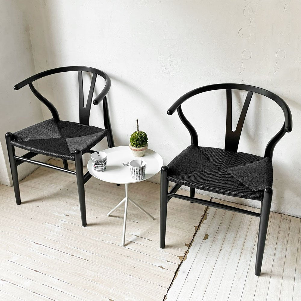 カールハンセン&サン Carl Hansen & Son CH24 Yチェア ブラックラッカー × ブラックペーパーコード ハンス・J・ウェグナー ビーチ材 北欧家具 定価¥118,800- A ★