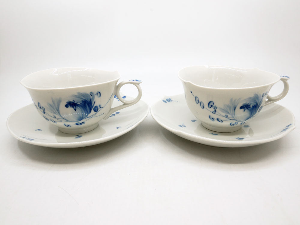 マイセン Meissen 青い花 カップ&ソーサー C&S ザビーネ・ワックス 染付 磁器 コバルト 参考価格38,500円 A ●