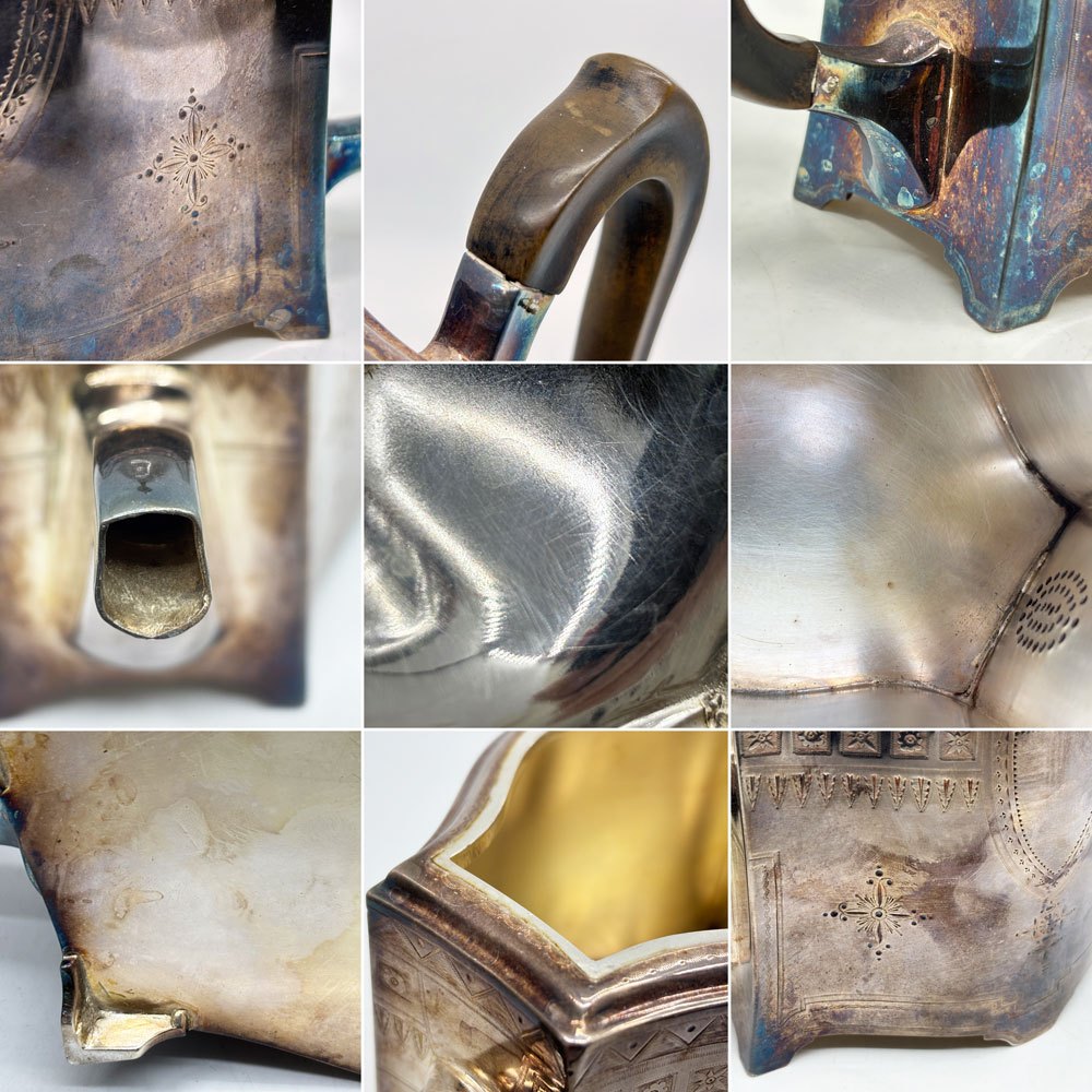 エルキントン ELKINGTON シルバープレーテッド ティーポット 樹脂ハンドル 英国ビンテージ ●