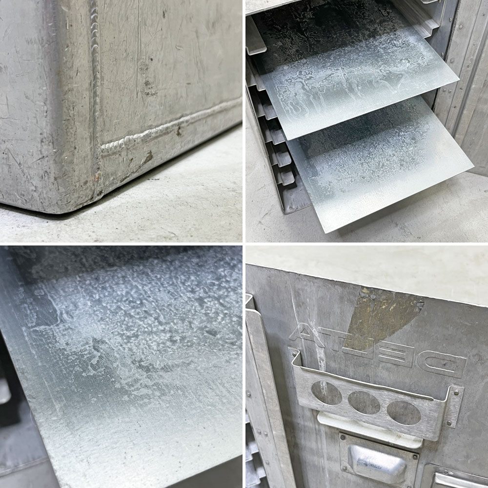 DELTA航空 ビンテージ ギャレーコンテナ ボックス Galley Box アルミ製 1ドア 6段 棚板付き 1960~70`s US Vintage D ●