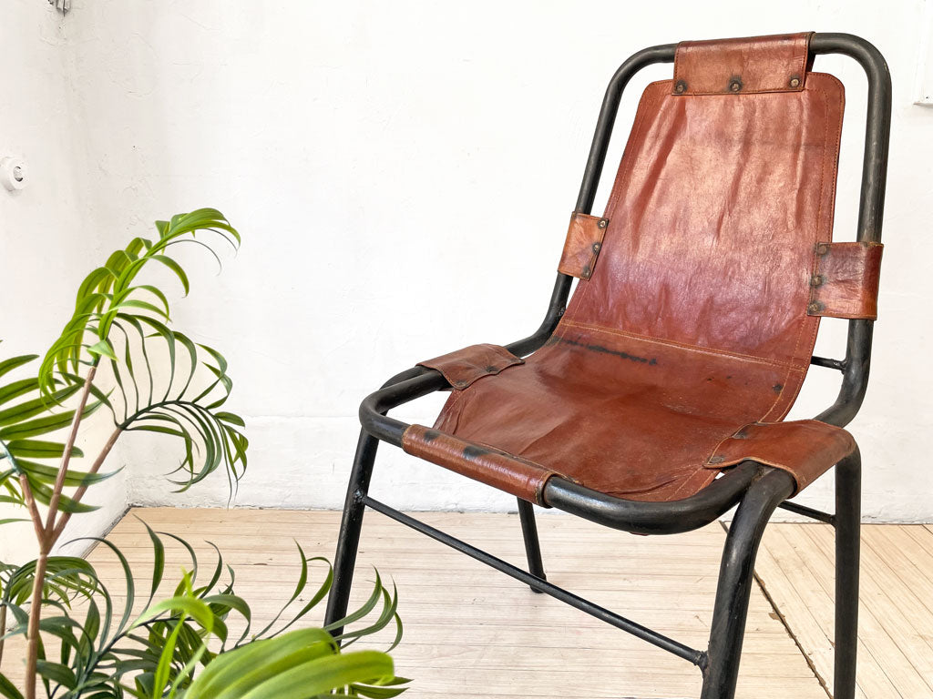 ダル・ヴェラ Dal Vera レザルクチェア Les Arcs Chair ダイニングチェア スタッキングチェア レザー 本革 スチール シャルロット・ペリアン イタリア ビンテージ 希少 ★