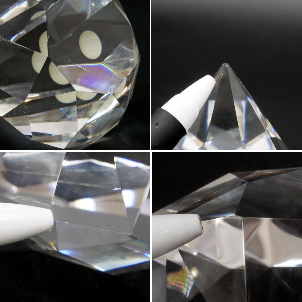 ティファニー Tiffany & Co. ペーパーウェイト オブジェ クリスタルガラス ダイヤモンドカット ●