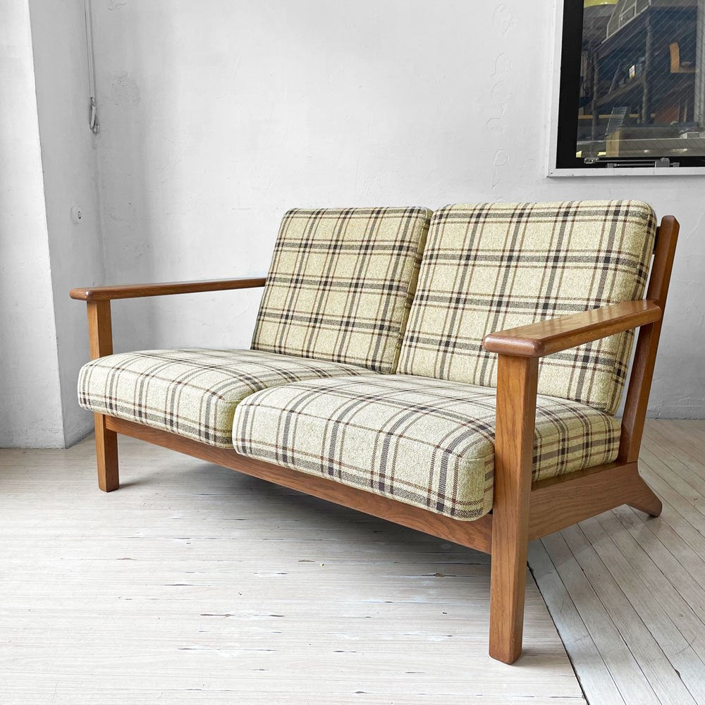 ウニコ VISKA 2Pソファ 2人掛け オーク材 チェック柄 北欧スタイル ウニコ unico ヴィスカ VISKA 2Pソファ 2人掛け オーク材 カバーリング