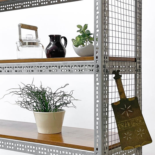 リオン LYON アングルシェルフ SLOTTED ANGLE SHELF 5段 オープンシェルフ W124.5 x D40.5 x H175.5cm P.F.S取扱 スチールメッシュ インダストリアル 工業系 ●