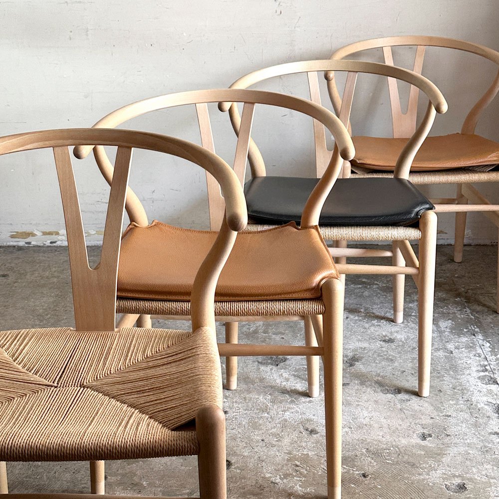 カールハンセン&サン Carl Hansen & Son CU CH24 ウィッシュボーンチェア Yチェア 専用チェアクッション レザー ブラック ■