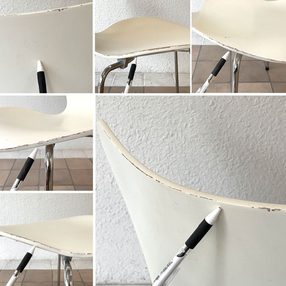 フリッツハンセン Fritz Hansen 3107 セブンチェア ラッカー ホワイト スタッキング アルネ・ヤコブセン デンマーク 北欧家具 B ◇