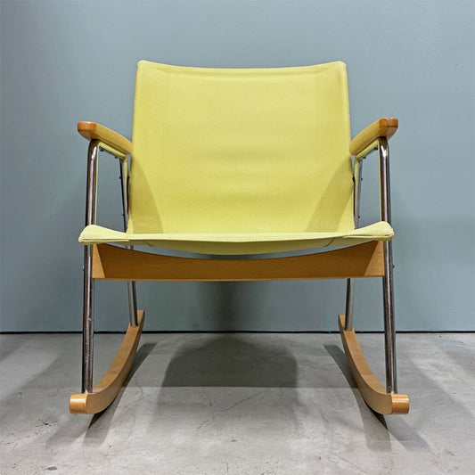 ニーチェア S NY chair S ロッキングチェア ラウンジチェア キャンバス イエロー 新居猛 廃盤 希少 ◎