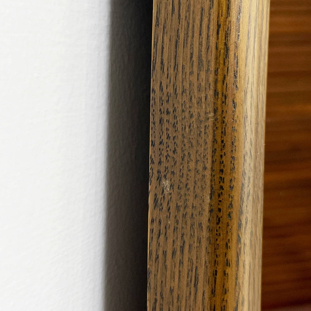 クラシカルデザイン Classical Design ウォールミラー H126cm オーク材 オーバル 楕円 壁掛け 姿見 昭和レトロ ●