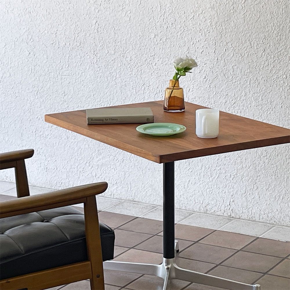 グリニッチ greeniche カフェテーブル Cafe Table 800×600×610 ウォールナット無垢材 Xレッグ ◇