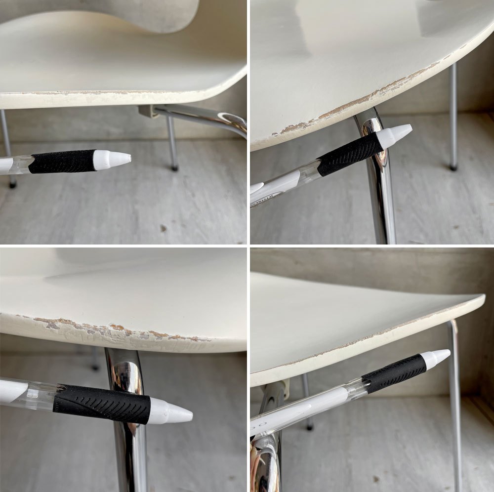 フリッツハンセン Fritz Hansen セブンチェア ホワイト アルネヤコブセン 北欧 プライウッド ダイニングチェア D ♪