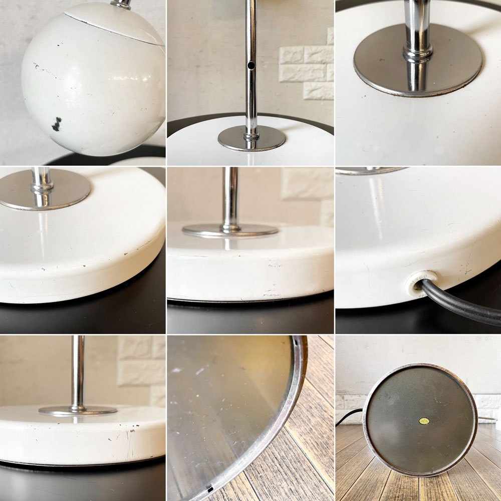 USビンテージ Vintage カウンターウェイト デスクライト タスクライト スチール製 ホワイト 高さ&角度調整可 ミッドセンチュリーデザイン ◎