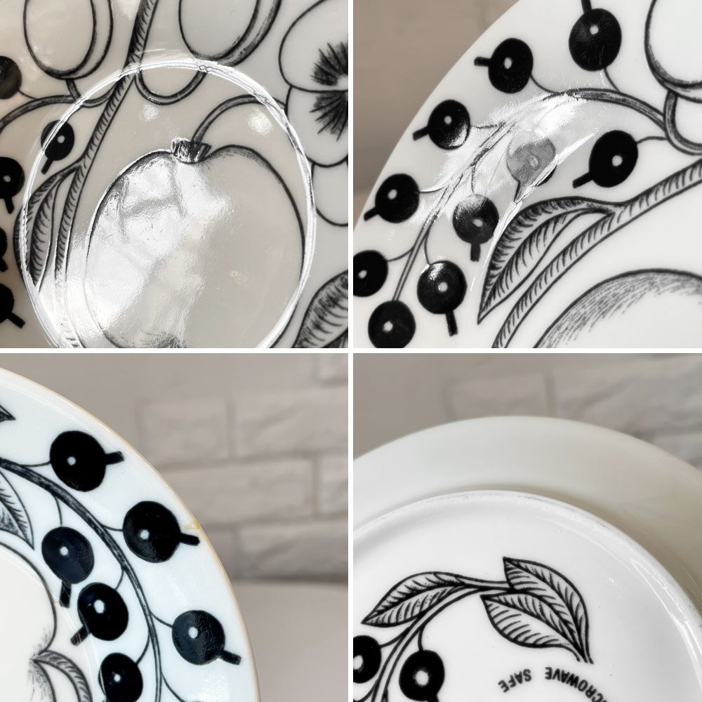 アラビア ARABIA パラティッシ PARATIISI プレート ブラック 14cm 旧ロゴ 2枚セット 北欧食器 ◎