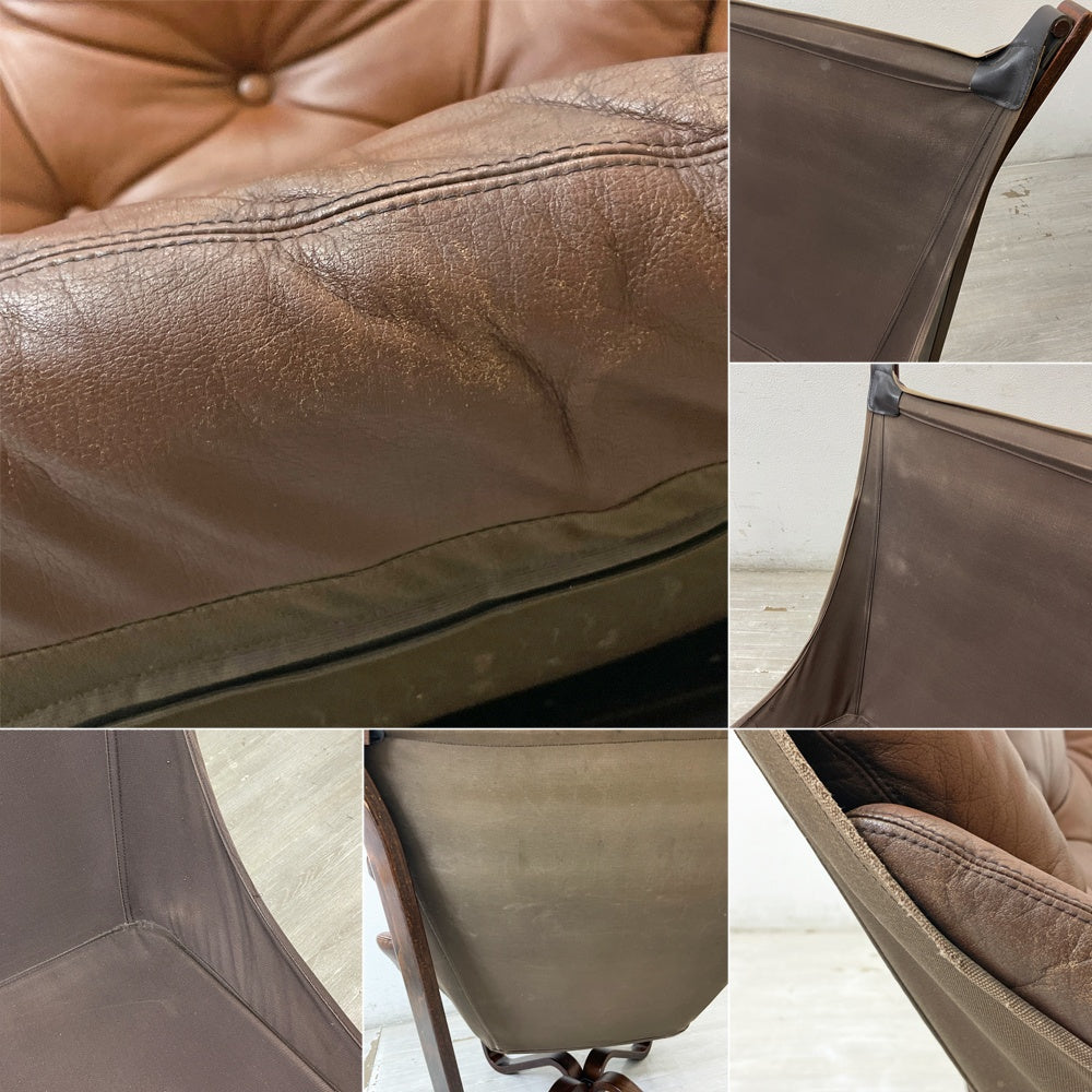 BRUNSTAD MOBELFABRIKK バイキングチェア Jim Myrstad ラウンジチェア 1Pソファ 北欧家具 本革 ビンテージ 北欧 ノルウェー ●