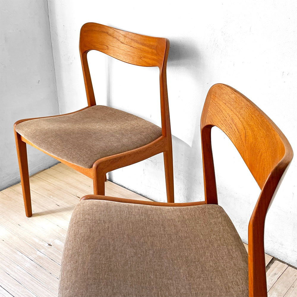 デンマークビンテージ Danish Vintage チーク材 ダイニングチェア デンマーク ファブリック 北欧家具 A ★